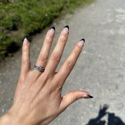 Plush Nails Spa - French extensions lasting over 3 weeks through travel and hiking!