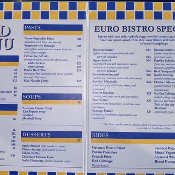 Euro Bistro - Menu - German Near Me - Herndon, Virginia Euro Bistro - Menu - German Near Me - Herndon, Virginia
