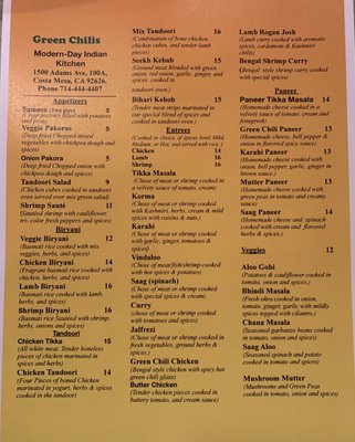 Menu photo 8 Andaaz Costa Mesa, CA
