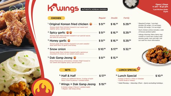 Menu photo 2 Kwings Newport News, VA