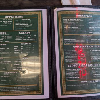 Andy's Home Cafe - Menu - Tex-Mex Near Me - Houston, Texas