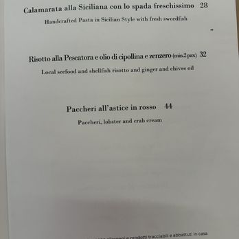 guna restaurant a Beccafico - Menu - Italian Near Me