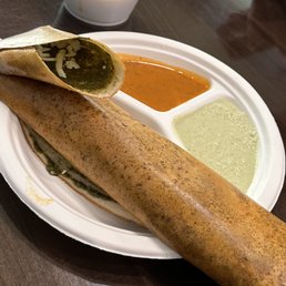Masala dosa with potato inside