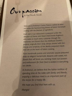 Menu photo 8 Anthony's Cucina Fresca Downingtown, PA