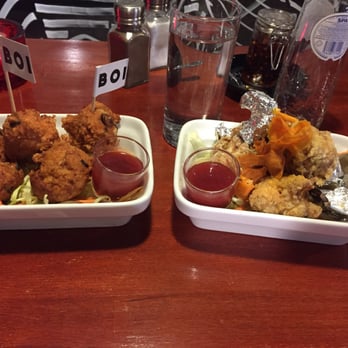 Boi Boi - Monkey balls (on left) and fried chicken on the right (Kay's tulip) - Thai Near Me - Amsterdam, New Hampshire Boi Boi - Monkey balls (on left) and fried chicken on the right (Kay's tulip) - Thai Near Me - Amsterdam, New Hampshire