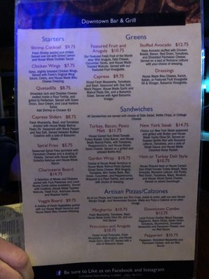 Menu photo 2 Downtown Bar & Grill Redding, CA Menu photo 2 Downtown Bar & Grill Redding, CA