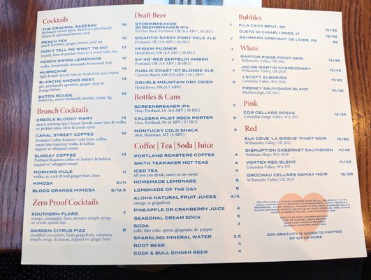 Menu photo 4 Screen Door Eastside Portland, OR