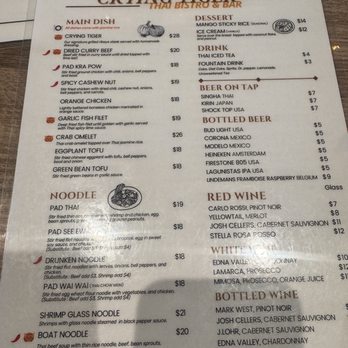 Crying Tiger Thai Bistro & Bar - Menu - Thai Near Me - Eastvale, California Crying Tiger Thai Bistro & Bar - Menu - Thai Near Me - Eastvale, California