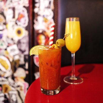 e's BAR - a bloody drink and a glass of orange juice - Bars Near Me - New York, New York