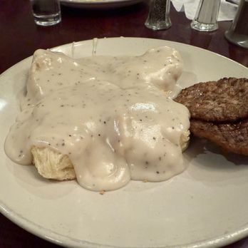 The Old Talbott Tavern - Biscuits and gravy with sausage patties. Pretty good. - Bars Near Me - Bardstown, Kentucky
