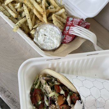 Ela Greek Eats - Chicken Gyro Sandwich Ela Greek Fries - Greek Near Me - Venice, California Ela Greek Eats - Chicken Gyro Sandwich Ela Greek Fries - Greek Near Me - Venice, California