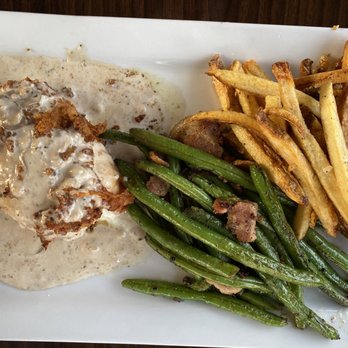 Cured And Cultured - Stuffed chicken breast with THE BEST GREEN BEANS & Homemade fries. - Cocktail Bars Near Me - Belleville, Illinois