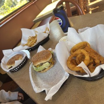 Main Street Grill - Cheeseburger/hamburger and onion rings and fries 1/3 Lb. Hamburger 1/3 Lb. Cheeseburger Side Of Fries Side Of Rings - Barbeque Near Me - Cambria, California Main Street Grill - Cheeseburger/hamburger and onion rings and fries 1/3 Lb. Hamburger 1/3 Lb. Cheeseburger Side Of Fries Side Of Rings - Barbeque Near Me - Cambria, California
