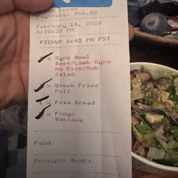 Nick the Greek - Receipt of what I ordered correctly - Mediterranean Near Me - Burbank, California Nick the Greek - Receipt of what I ordered correctly - Mediterranean Near Me - Burbank, California