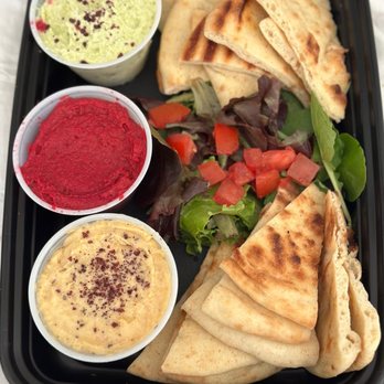 Panini Kabob Grill - Hummus trio...Pita was stale regular hummus was great the beet and edemame hummus was meh this time - Mediterranean Near Me - Bakersfield, California Panini Kabob Grill - Hummus trio...Pita was stale regular hummus was great the beet and edemame hummus was meh this time - Mediterranean Near Me - Bakersfield, California