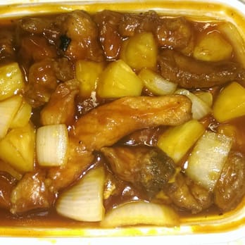 J.J. Chen's Eatery - Peking style pork chop. Big chunks of pork with pineapples, onion, and a sweet brown sauce. SP12 very good. - Dim Sum Near Me - West Allis, Wisconsin J.J. Chen's Eatery - Peking style pork chop. Big chunks of pork with pineapples, onion, and a sweet brown sauce. SP12 very good. - Dim Sum Near Me - West Allis, Wisconsin
