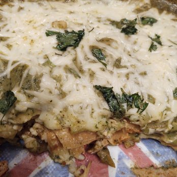 Garden Cuisine - Green enchilada (tomatillo) Mexican casserole with side salad.   Excellent vegetarian dish made fresh and custom for us. - Personal Chefs Near Me