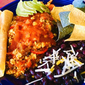 The Grain Cafe - Huevos a la Mexicano with Rancheros sauce on top. Vegan Crack! - Pizza Near Me - Redondo Beach, California