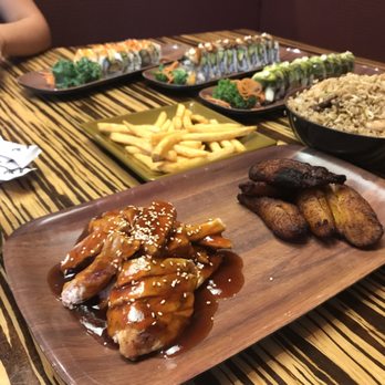 Sushi Runner - Chicken teriyaki , special fried rice, Dragon roll, Mexican roll and black tiger roll - Sushi Bars Near Me - Miami Lakes, Florida