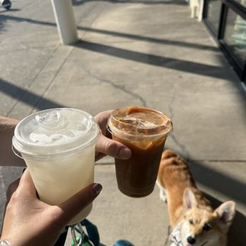 Visible Coffee Roasters - Vanilla Italian soda and seasonal latte on the patio - Gelato Near Me - Seattle, Washington Visible Coffee Roasters - Vanilla Italian soda and seasonal latte on the patio - Gelato Near Me - Seattle, Washington