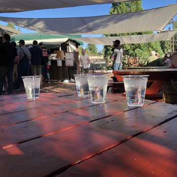 Jim Kelley's Tahoe Nugget - three glasses of water on a picnic table - Casinos Near Me - Crystal Bay, Nevada