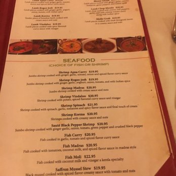 Ayesha Fine Dining - Food menu, page 3. - Indian Near Me - Miami, Florida