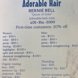 Adorable Hair - Menu