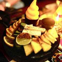Chamoyada dessert, the mango sorbet was the highlight!