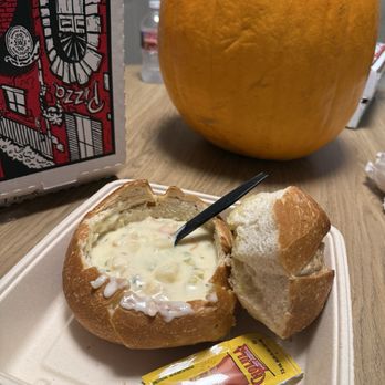 Mission Pizza - Clam Chowder Bread Bowl - Pizza Near Me - Avila Beach, California Mission Pizza - Clam Chowder Bread Bowl - Pizza Near Me - Avila Beach, California