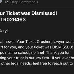 Dismissed Speeding ticket Dismissed Speeding ticket