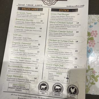 Tru Bru - Breakfast & Lunch Menu - Coffee & Tea Near Me - Orange, California