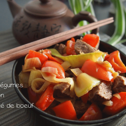 Comptoir des Papilles - Wok de légumes de saison et émincé de bœuf