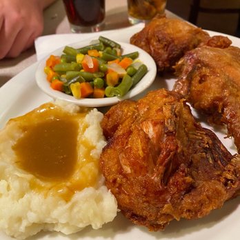Spires Restaurant - 1/2 Fried Chicken Dinner. I preferred baked potatoes but they ran out so I had the mashed potatoes. - American Near Me - Ontario, California Spires Restaurant - 1/2 Fried Chicken Dinner. I preferred baked potatoes but they ran out so I had the mashed potatoes. - American Near Me - Ontario, California
