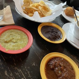 Chips with three dipping choices