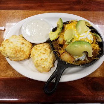 Friend's Diner - Southwestern Skillet comes with 2 eggs and biscuits and gravy - Diners Near Me - Pleasant Township, Indiana Friend's Diner - Southwestern Skillet comes with 2 eggs and biscuits and gravy - Diners Near Me - Pleasant Township, Indiana