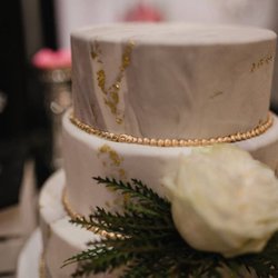 Frosted Tier Cakes - A marbled fondant with edible gold flecks