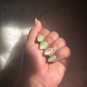 Natural Nails Salon - Dip: solid 26 and a Ying yang design. - Nail Salons Near Me - Martinez, California