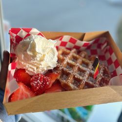 Snacks Box - Exceptional service, delightful waffles that aren't overly sweet. just perfect. The thick hot chocolate is amazing!