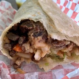 #16 Carne Asada Burrito, add beans & rice