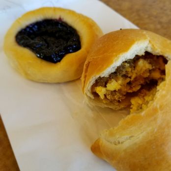 Kolache Factory - Blueberry fruit and sausage+egg+cheese - Bakeries Near Me - Shawnee, Kansas