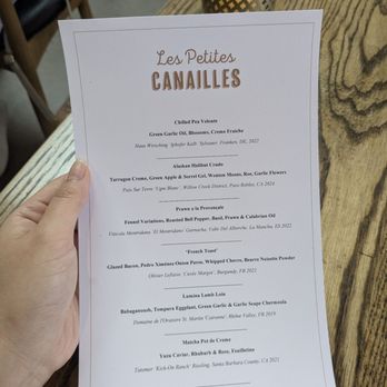 Les Petites Canailles - 5/18 "trust us" menu - French Near Me - Paso Robles, California Les Petites Canailles - 5/18 "trust us" menu - French Near Me - Paso Robles, California