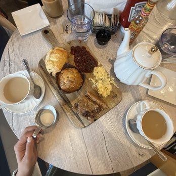 Butter Cafe - Butter board, pot of English breakfast tea, coffee - Breakfast & Brunch Near Me - Victor, Idaho