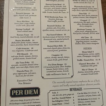 Per Diem - Financial District - Menu - New American Near Me - San Francisco, California Per Diem - Financial District - Menu - New American Near Me - San Francisco, California