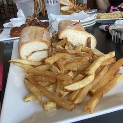 J Brian's Pub & Grille - Steak and Cheese Sub with fries