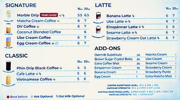 Menu photo 4 Da Vien Coffee Rosemead, CA