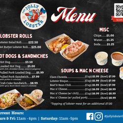 The Jolly Lobster - Our Full Menu
