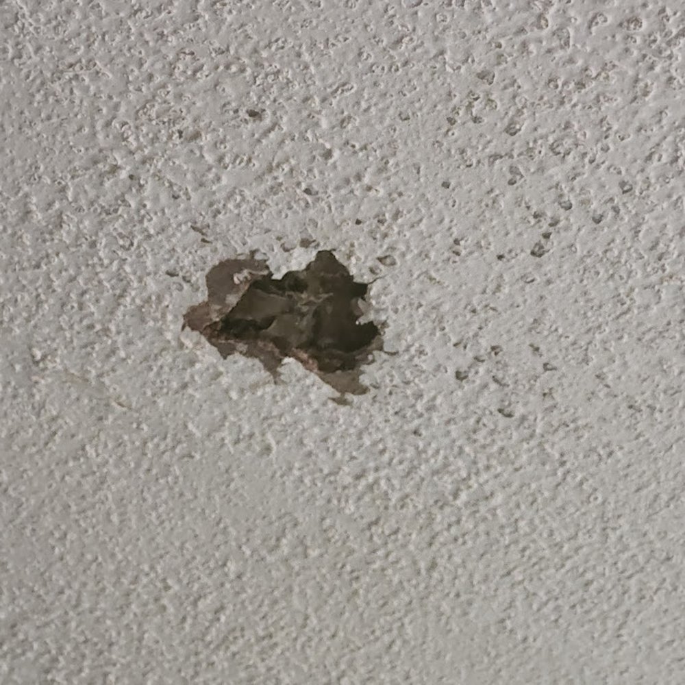Crafty Designs - Up-close photo of the hole in my ceiling - Painters Near Me - Duncanville, Alabama