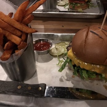 Whiskey Barrel - Whiskey Barrel burger and sweet potato fries - American Near Me - Stratford, Connecticut Whiskey Barrel - Whiskey Barrel burger and sweet potato fries - American Near Me - Stratford, Connecticut