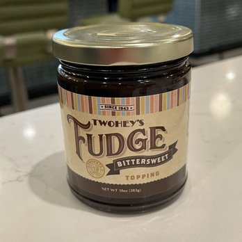 Twohey’s Restaurant - This is their Twohey's label bittersweet fudge $12 for 10 Oz - New American Near Me - South Pasadena, California Twohey’s Restaurant - This is their Twohey's label bittersweet fudge $12 for 10 Oz - New American Near Me - South Pasadena, California