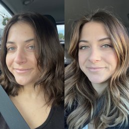 Took my botched cut and color to something I love! Took my botched cut and color to something I love!